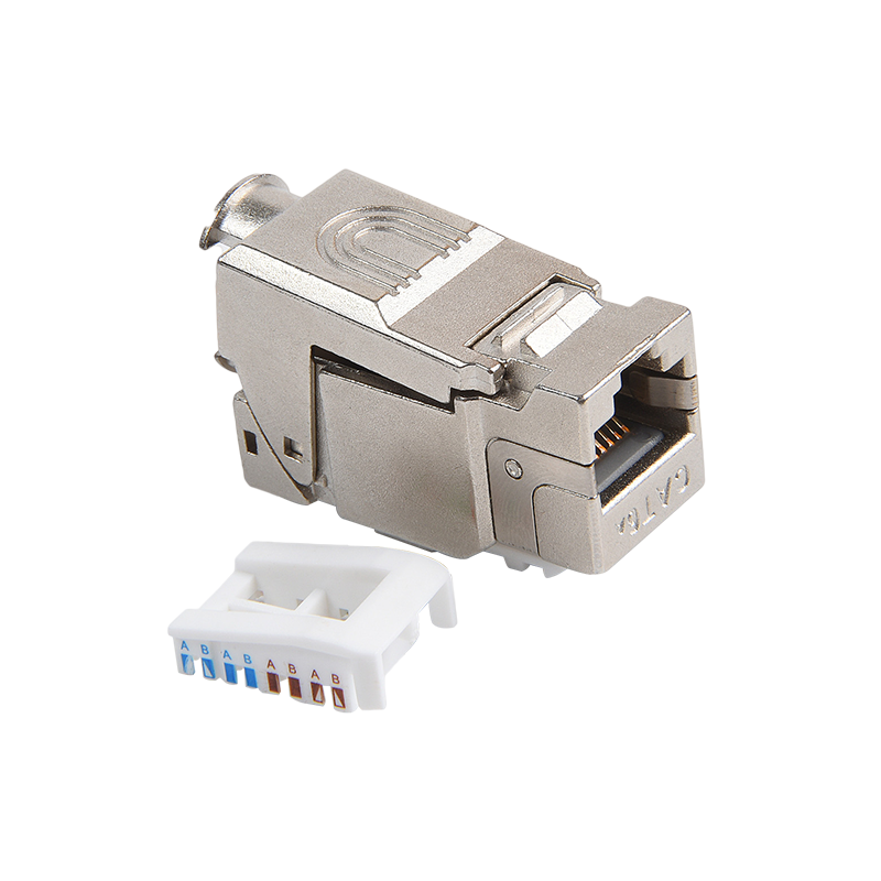 SMT-1043T8C6A-FTP 90 stupňov Shielded Cat6a Toolless Keystone Jack